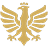 Transparentes Icon mit goldenem Adler